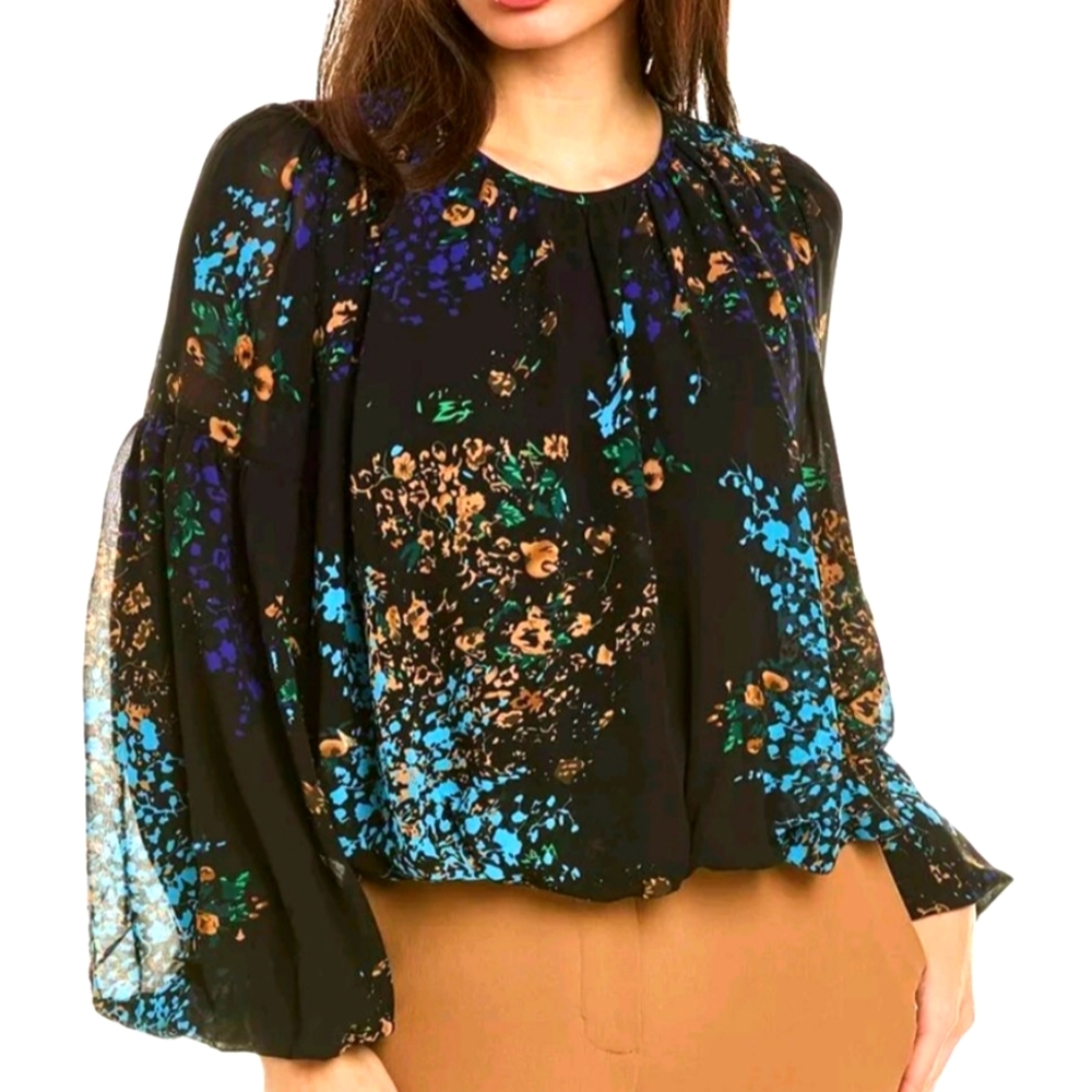 GRACIA Bubble Hem Top Size Medium
